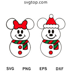 Mickey And Minnie Snowman SVG, Disney Christmas SVG