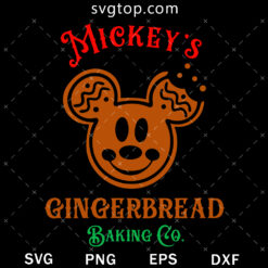 Mickey's Gingerbread Baking Co SVG, Mickey Christmas SVG