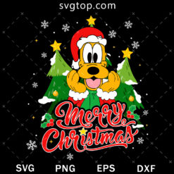 Pluto Merry Christmas SVG, Disney Christmas SVG