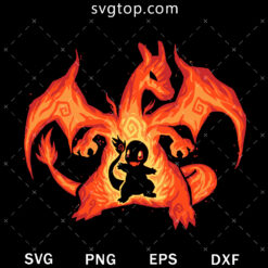 Charmander Dragon Shadow Fire SVG, Pokemon SVG