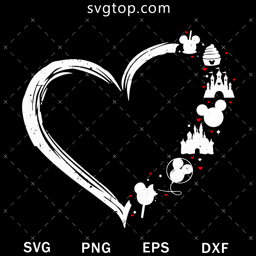 Big Hearts Love Disney SVG