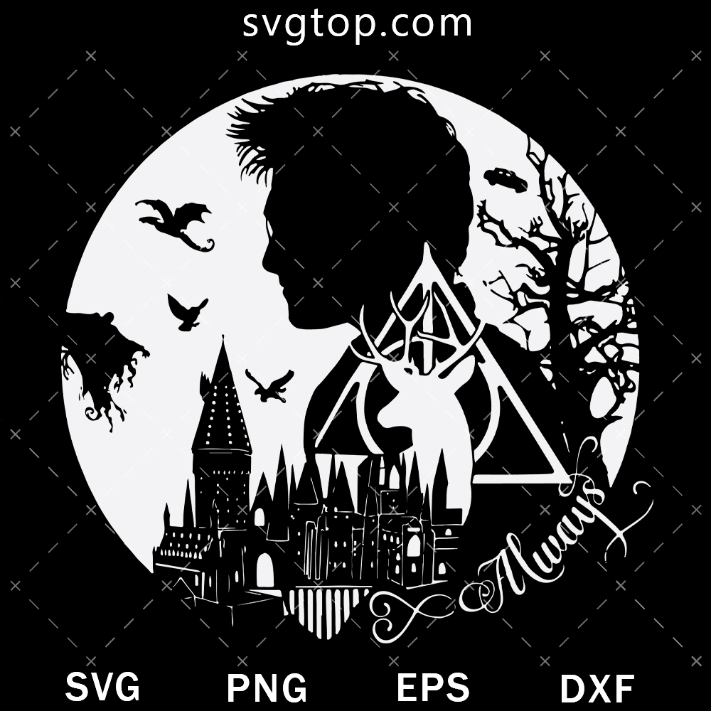 Harry Potter And Hogwarts Castle Shadow SVG