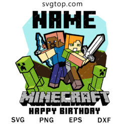 MineCraft Happy Birthday SVG, Minecraft SVG