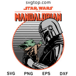 Baby Yoda With Mandalorian SVG, Star Wars SVG