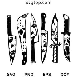 All Horror Characters Knife SVG, Halloween Horror SVG