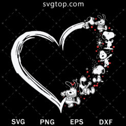 Heart Snoopy Love SVG, Cartoon SVG