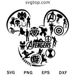 Mickey Head X Marvel SVG, Disney And Marvel SVG