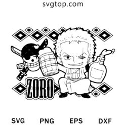 Chibi Zoro SVG, Anime One Piece SVG