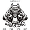 Scary Wolf Happy Halloween SVG, Halloween SVG