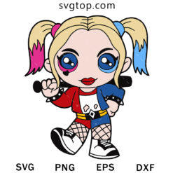 Chibi Harley Quinn SVG, Dc Comics SVG