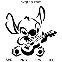 Play Guitar with Stitch SVG, Funny Stitch SVG