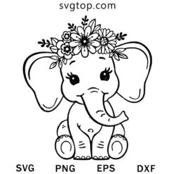 Baby Elephant SVG, Cute Animal SVG