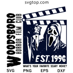 Woodsbord Scream Ghost SVG, Horror Film Club SVG