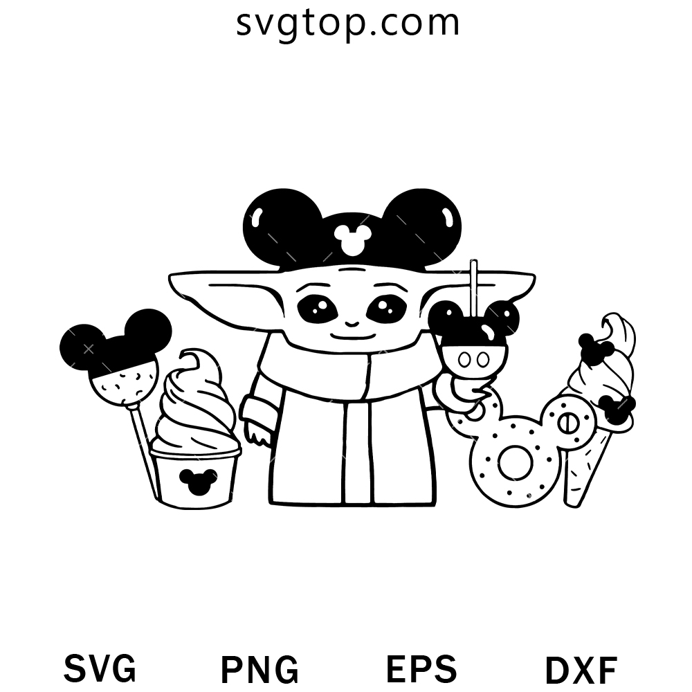 Baby Yoda And Icream SVG, Star War Disney SVG