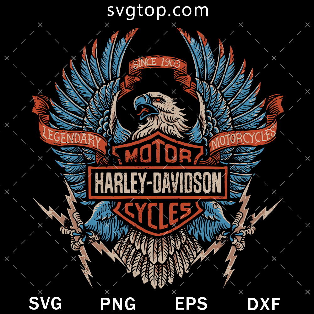 Motor Harley Davidson Cycles Eagle Logo SVG, Logo Harley SVG