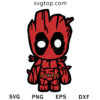 Baby Groot Cosplay Deadpool SVG, Marvel SVG