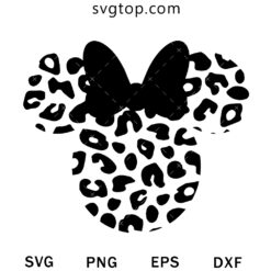 Leopard Minnie Head SVG, Walt Disney SVG