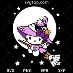 Witch Hello Kitty SVG, Hello Kitty Halloween SVG