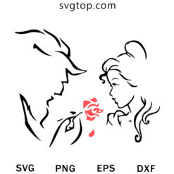 Beauty And The Beast Red Rose SVG, Beauty And The Beast SVG