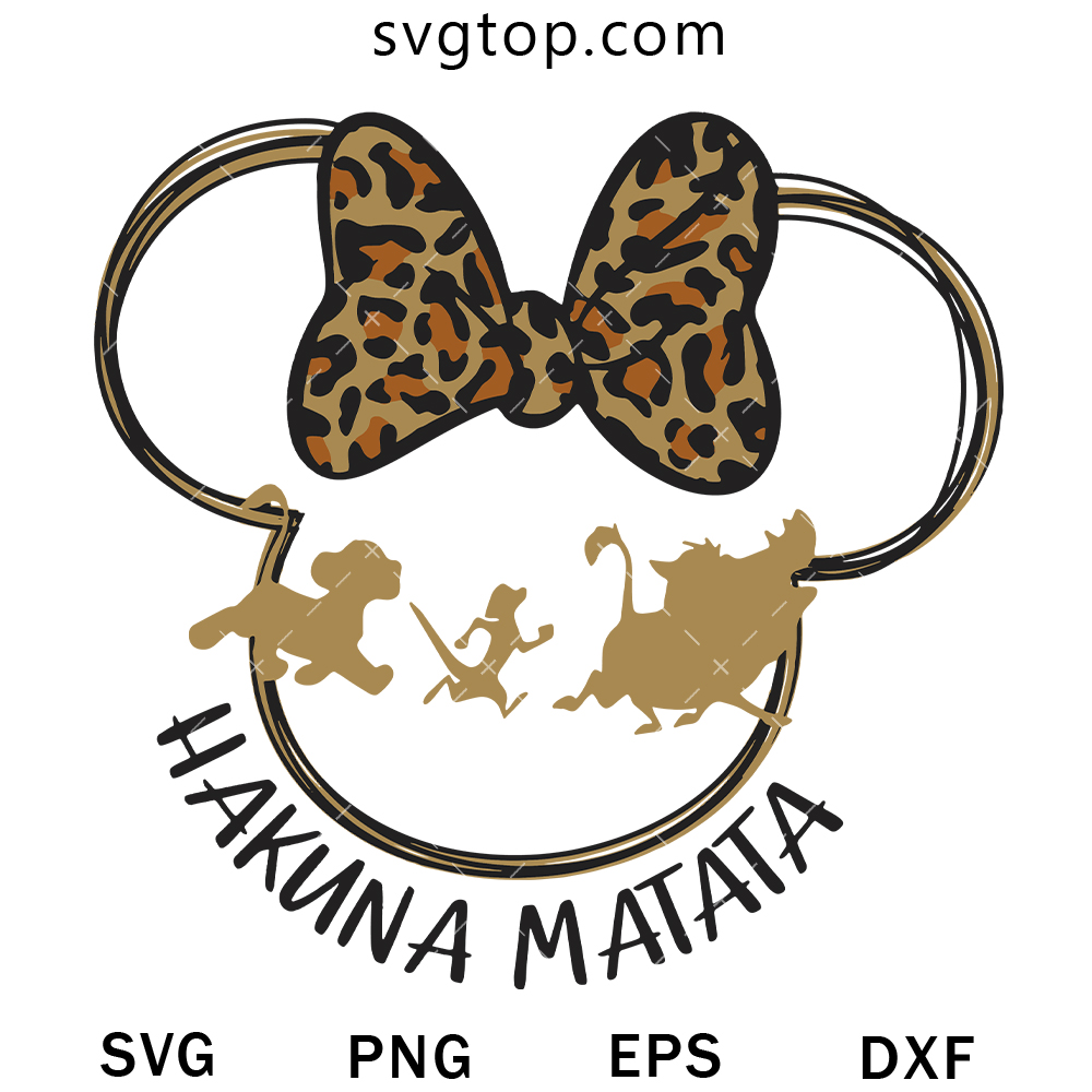 Hakina Matata Lion King SVG, Minnie Leopard Head SVG
