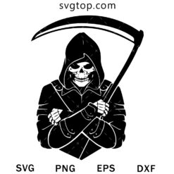 Grim Reaper Death Scythe SVG, Scary Halloween SVG