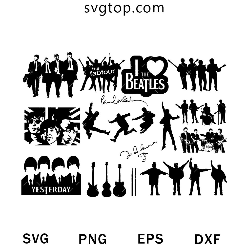 The Beatles Bundle 2 SVG, Rock Band SVG