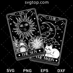 Tarot Cards Sun And Moon SVG, Mystery SVG