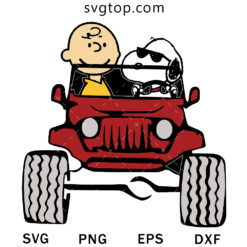 Charlie Brown And Snoopy Drive Jeep SVG, Snoopy SVG
