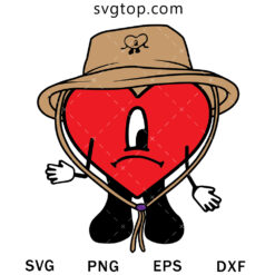 Heart Bad Bunny SVG, Sad Heart SVG