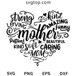 Heart Mother Words 2 SVG, Mother SVG