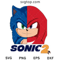 Sonic Movies 2 SVG, Sonic And Knuckles Half Face SVG