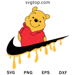 Pooh X Nike SVG, Nike Logo X Winnie The Pooh SVG Cartoon SVG