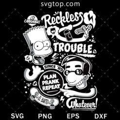 The Simpsons Bart and Milhouse SVG, Reckless Trouble SVG