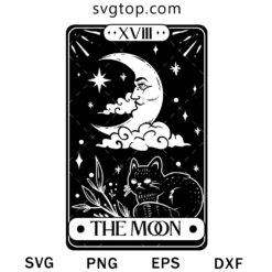 Tarot Card Moon SVG, Mystery Card SVG