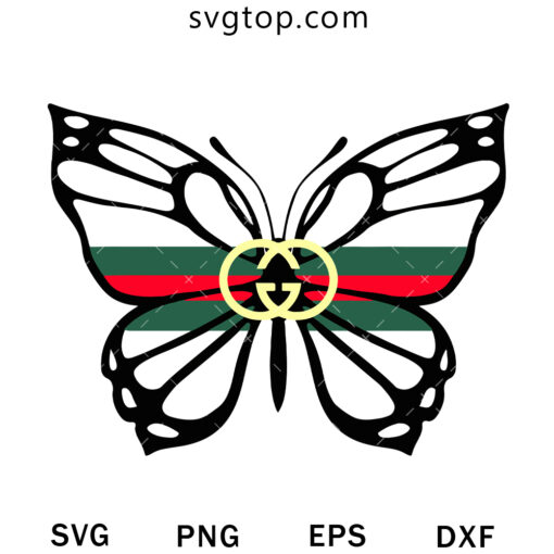 Butterfly Gucci SVG, Gucci Luxury Brand SVG