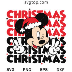 Mickey Merry Christmas SVG, Disney Mouse Christmas SVG