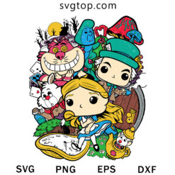 Alice In The Wonderland Characters SVG, Disney Cartoon SVG