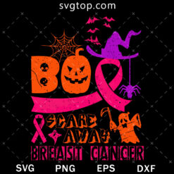 Boo Scare Away Breast Cancer SVG, Pumpkin Cancer Awareness SVG